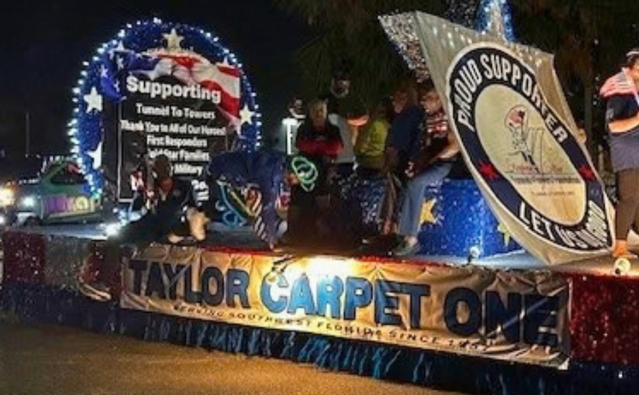 Taylor Carpet Ones float in the Edison Festival of Light 2026 supporting Tunnel to Towers
