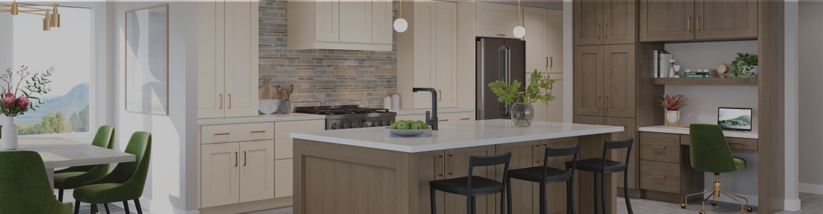 Designer kitchen remodel with custom cabinetry from Kiba Studios at Taylor Carpet One, serving Estero, FL